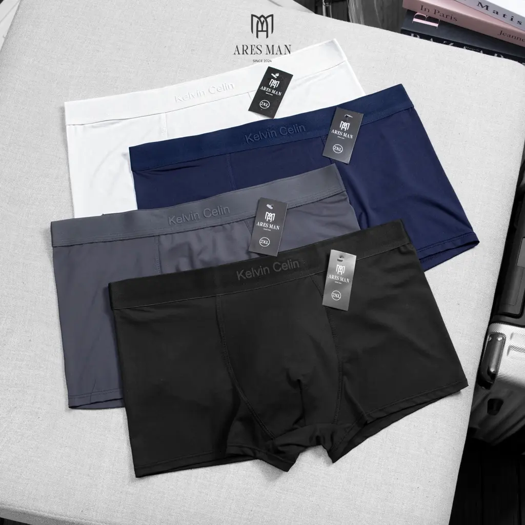 Combo 4 quần lót nam, quần boxer chất thun lạnh kháng khuẩn co giãn 4 chiều thấm hút mồ hôi - BX3
