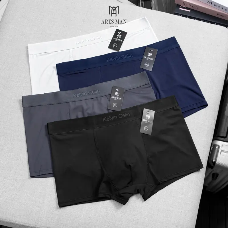 Combo 4 quần lót nam, quần boxer chất thun lạnh kháng khuẩn co giãn 4 chiều thấm hút mồ hôi - BX3 0