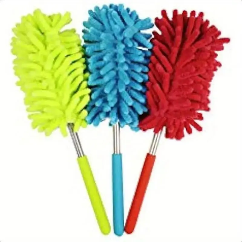 Retractable Duster, 3 Counts Washable Manual Dust Removal Brush, Cleaning Tool for Cleaning Computers, Air Conditioners, Homes, Offices 2