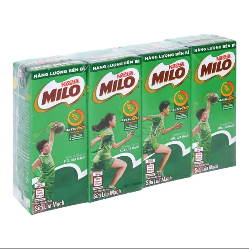 Lốc 4 hộp sữa Milo activego 180ml có đường 0