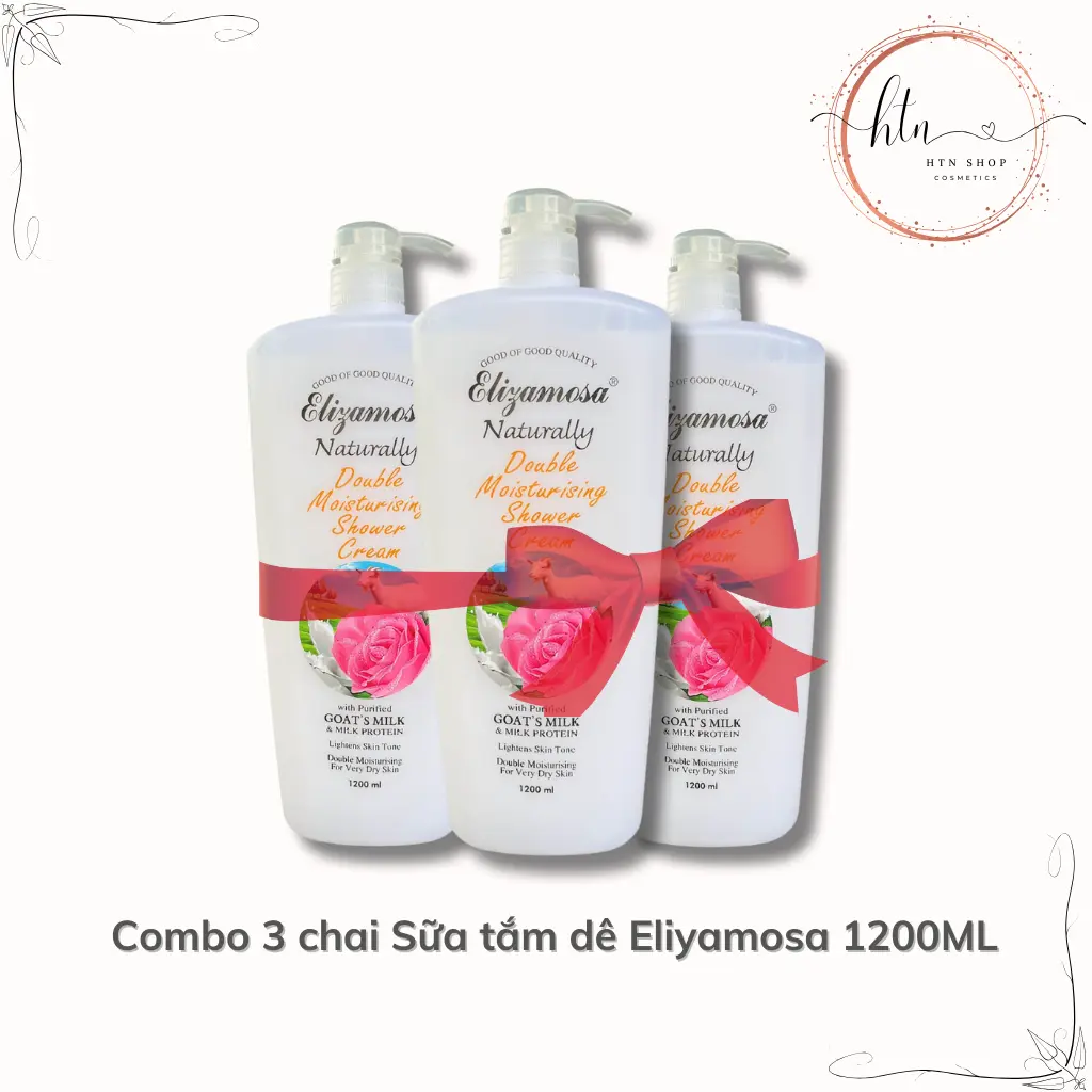 [Combo 3 chai] Sữa tắm dê Eliyamosa 1200ML | Sữa tắm hương nước hoa