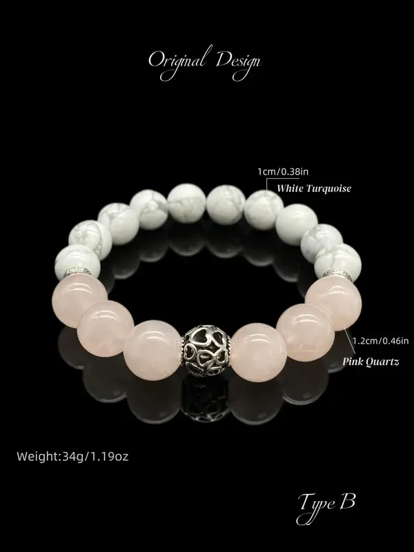 Natural Stone Beaded Bracelet, Fashionable Jewelry for Women & Girls, Trendy All-match & Exquisite Jewelry for Birthday Gift, with Gift Box 2