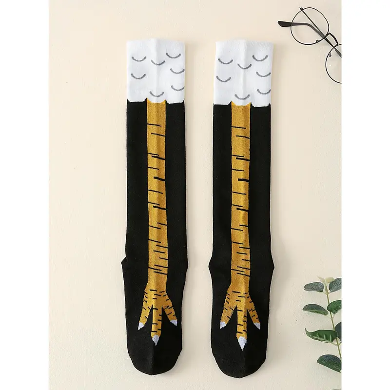 1pair Men Best Socks Cartoon Graphic Over The Calf Socks, For Gym 0