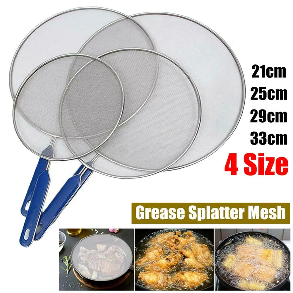 [DDTK] 4Size Anti Splatter Guard Oil Net Splash Cover Pan Screen Kitchen Cooking Frying
