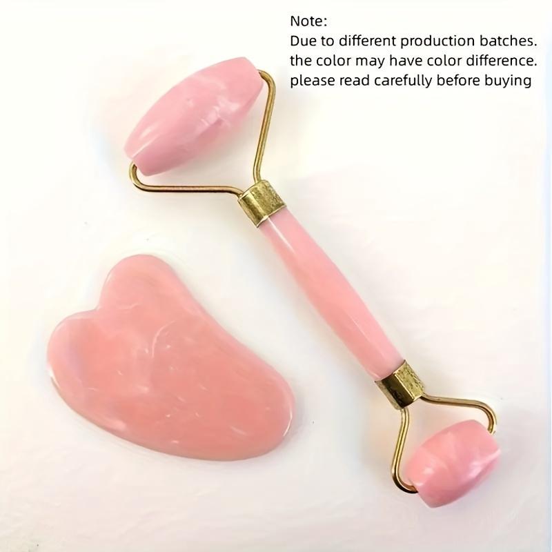 Product Introduction of Bộ Máy Massage Con Lăn Mặt Thạch Anh Hồng, 2 Cái, Dán Gua Sha Resin Hình Trái Tim Hai Đầu, Không Có Hương Vị, Máy Massage Mắt Và Mặt Bằng Tay, Không Cần Pin, Thích Hợp Để Mát Xa Mặt Và Mắt 0