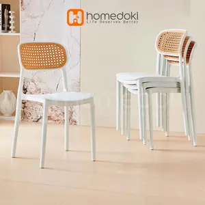 Homedoki Kursi Plastik / Kursi Makan / Kursi Kopi / Kursi Teras / Kursi Kopi Outdoor / Kursi Teras Minimalis