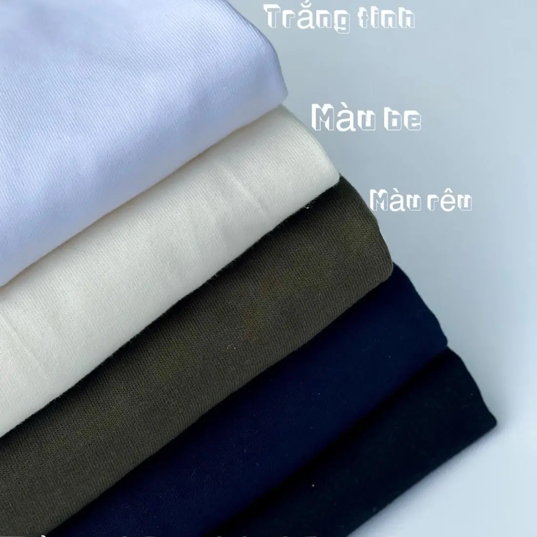 Combo 5 Áo Thun Nam Nữ Vải Cotton Nhiều Màu Menswear Cổ Tròn