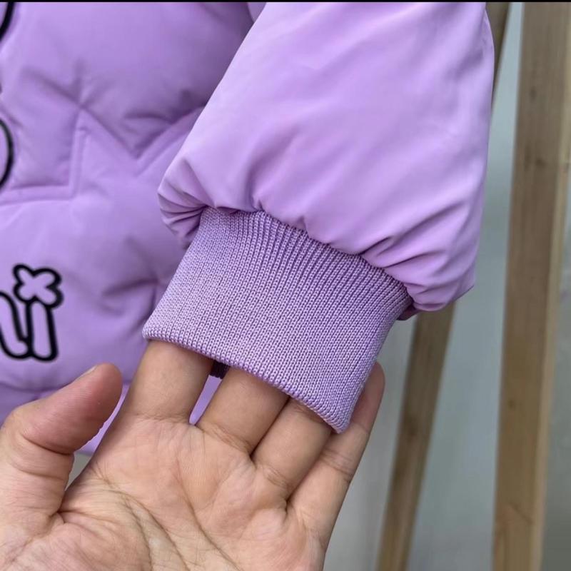 [ 13-38kg ÁO KURUMI BÉ GÁI ] áo phao nhung lì kurumi bé gái -lót lụa logo phát sáng - túi hộp- mũ liền áo- ấm áp -dày dặn 7