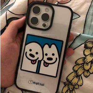 Couple Dog Puppy iPhone 14 Pro Max Hard Case 11 Cartoon 13 Cute Phone Case 15/16 Pro Shockproof Japanese Korean