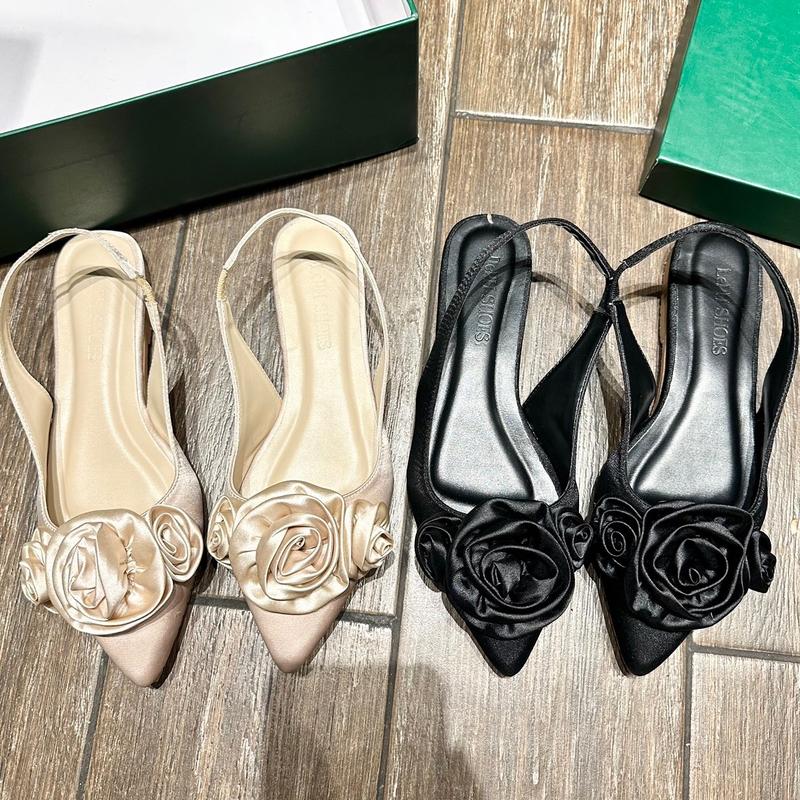 (Size 35-44) Sục nữ bigsize.  Giày sục 3 bông hồng đế Bệt chống trơn