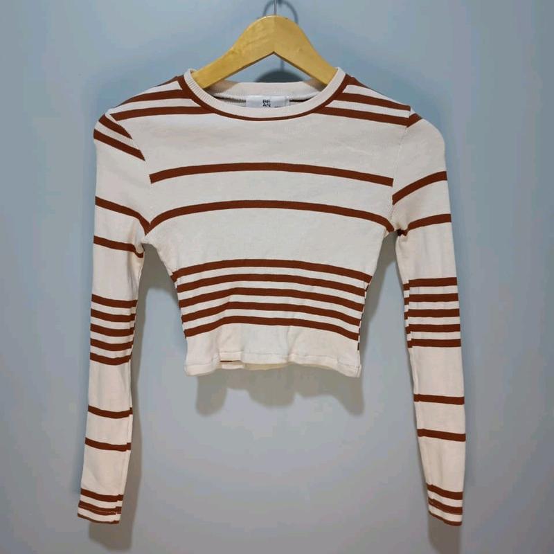 Baju Lidi-Lidi Crop Atasan Wanita Bahan Knit 0