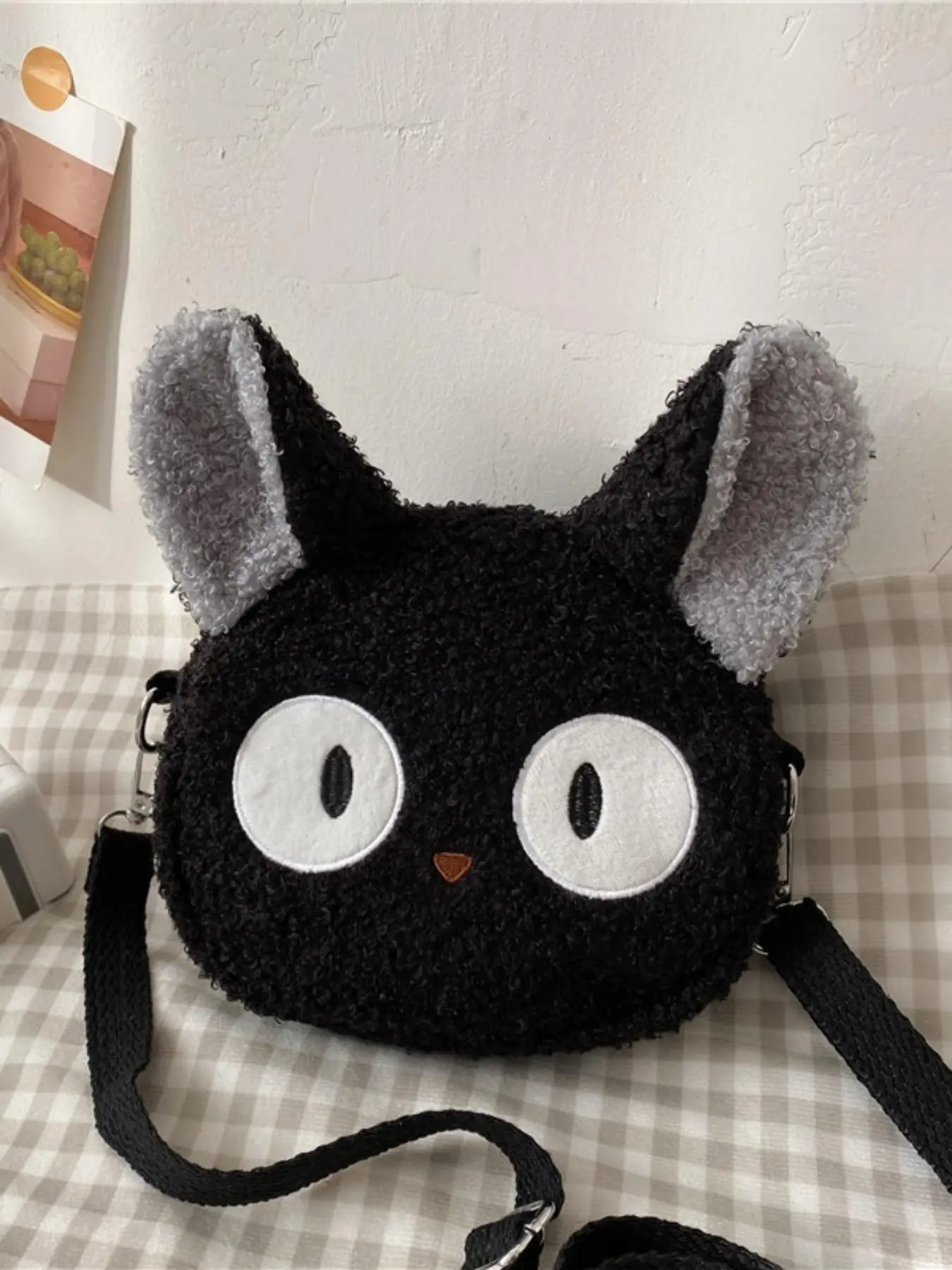 Cute Cat Design Plush Shoulder Bag, Fashionable Crossbody Bag for Women & Girls, Casual Trendy Versatile High-quality Daily Commuting Bag