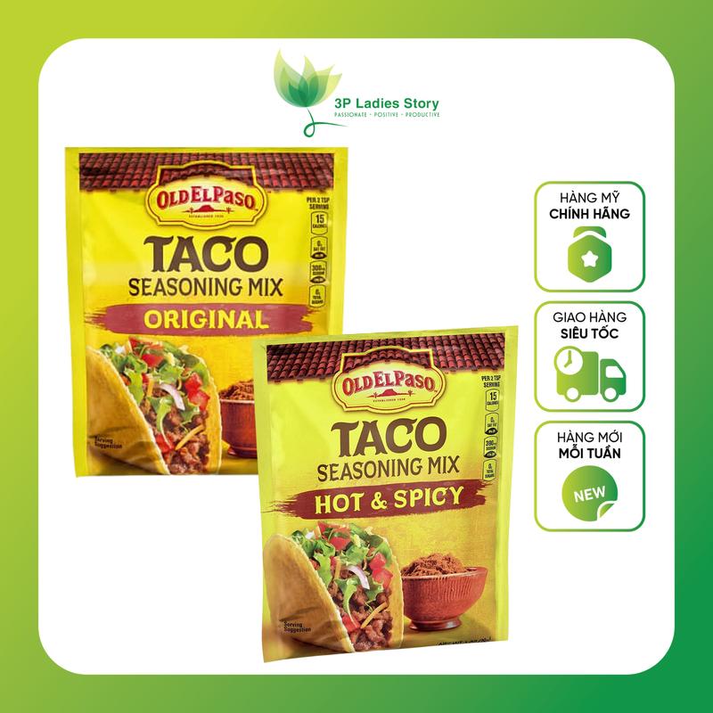 BỘT GIA VỊ TACO Old El Paso Original Taco Seasoning Mix Packet, VỊ Original không cây PHONG CÁCH MEXICO, 38g (1oz).