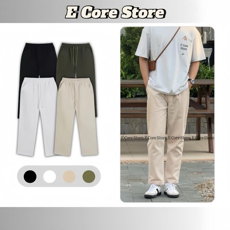 (Combo 2 Quần Kaki) Ống Rộng Fom Baggy Vải Kaki Cotton Mềm Thoáng Mát Local Brand  Pants Kem Ong Voi Nam Nữ Menswear Đen