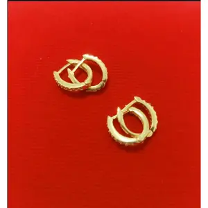anting klip anak anak titanium gold import berlapis emas tidak mudah luntur motif permata baris satu