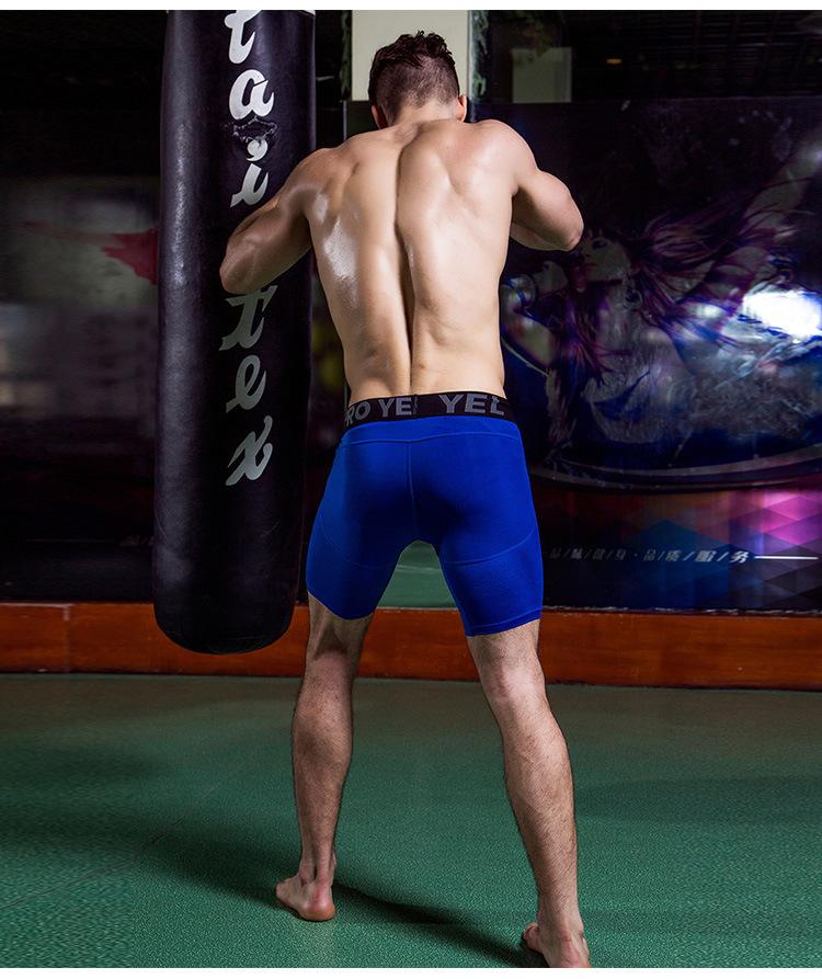 Product Introduction of Men'S Sports Shorts Fitness Training Running Elastic Quick-Drying Mesh Breathable Tight Shorts 6