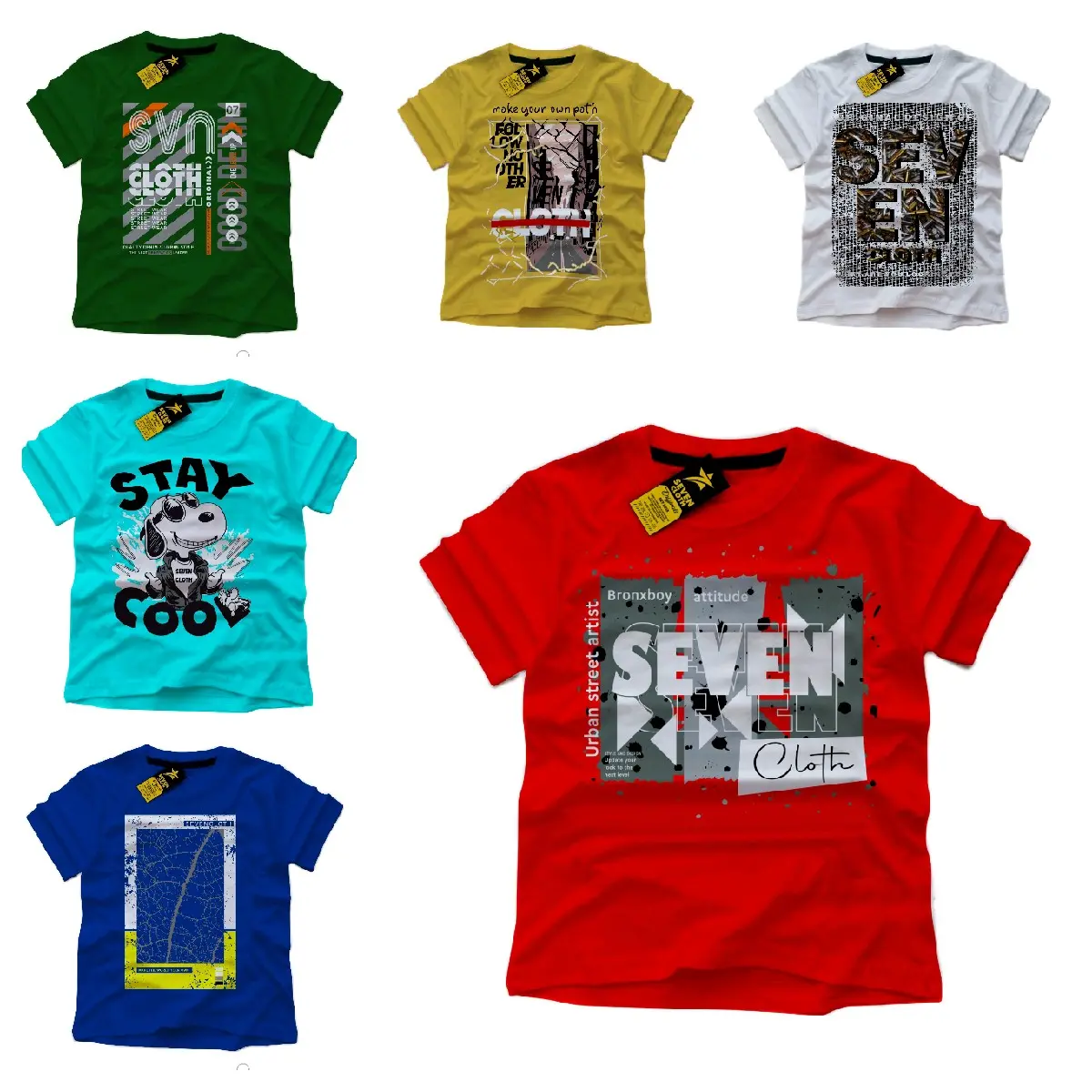Kaos distro anak sevencloth terbaru Katun Fashion