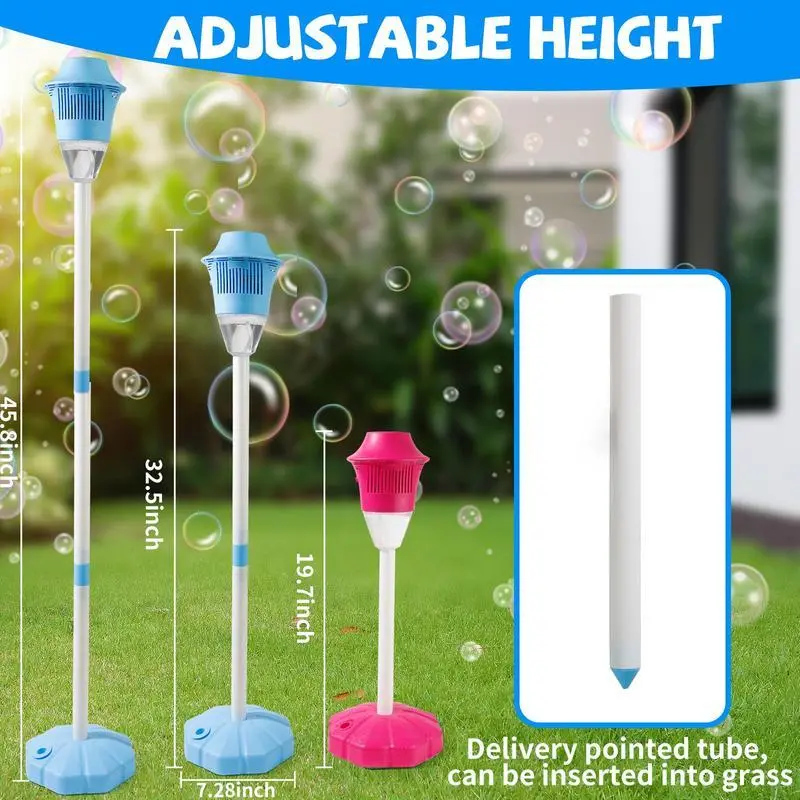 Bubble Machine Toy, 1 Box Automatic Bubble Blower with 80ML Bubble Liquid & Accessories, Adjustable Height Bubble Maker for Wedding & Party 7
