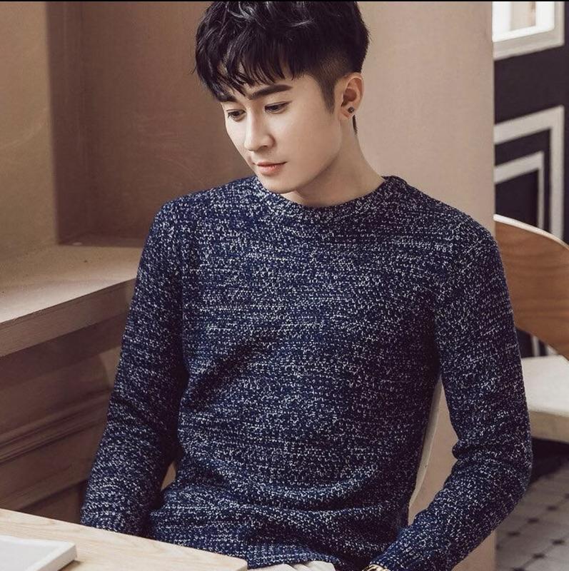 Áo len nam cổ tròn dệt muối tiêu chất liệu len cotton phong cách Hàn Quốc AL18 Menswear