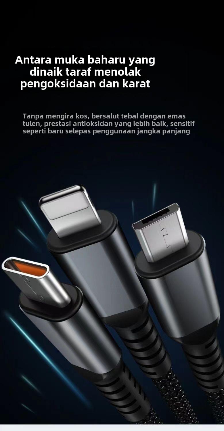 Product Introduction of [COD]Super 100W 3 in 1 Type-C Charging Cable for Huawei Oppo Vivo Charge - Phone 9