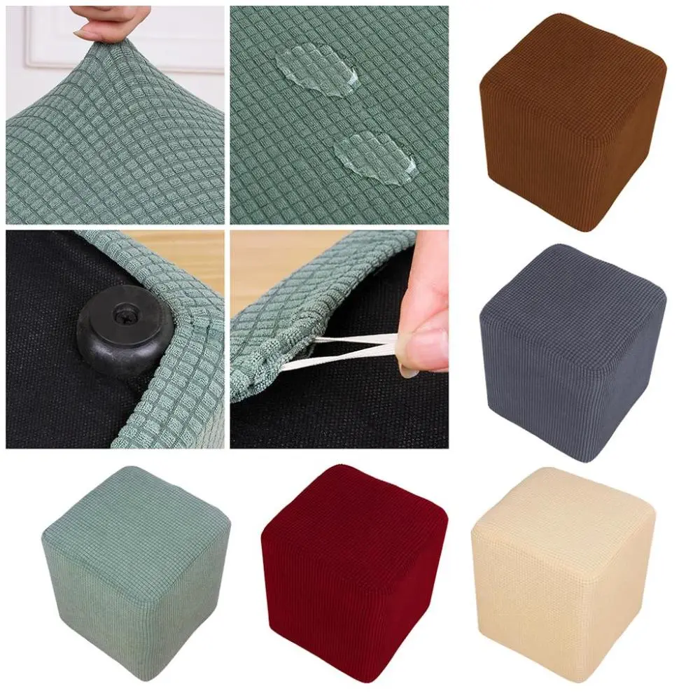 Perfect Spandex Fleece Ottoman Sofa Stool Cover Home Furniture Case Dust-proof Footstool Footrest Covers