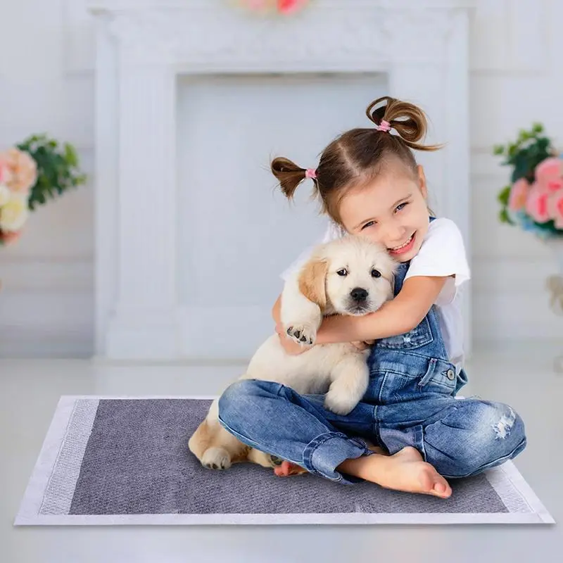 AimayaPet 100PCS Pad Pipis Kucing Anjing Popok Sekali /Disposable Pet Diaper Deodorant Pet Toilet Portable Underpad /Bamboo Charcoal Absorbent Carbon Fiber 8