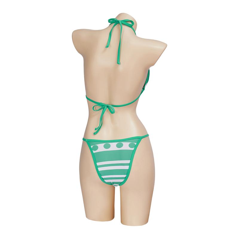 Nami Cosplay Costume Nami Swimsuit Anime Two Years Later Nami Two Piece Sexy Bikini Swimsuit Nami Sexy Green Top Pants Bathing Suit 5
