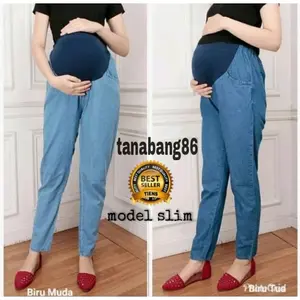 celana hamil bahan jeans lentur/celana hamil jeans