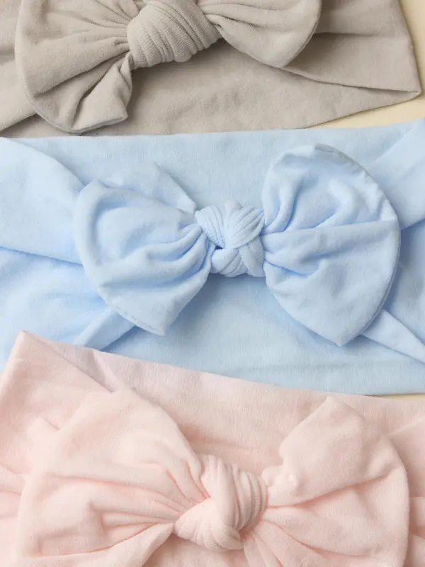 Solid Color Bow Decor Baby Hair Band, Cute Bowknot Design Hair Accessories for Baby Girls & Boys, Newborn Infant Kids Hair Accessories 4