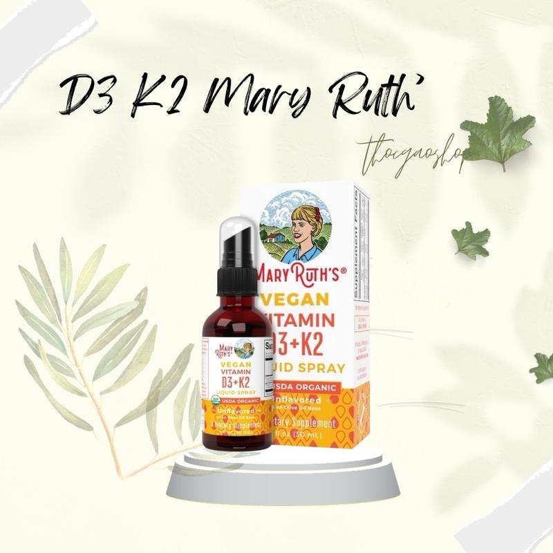 (Date xa 2026) Vitamin D3 K2 Mary Ruth' 30ml dạng xịt USDA organic dành cho bé từ 6 tháng