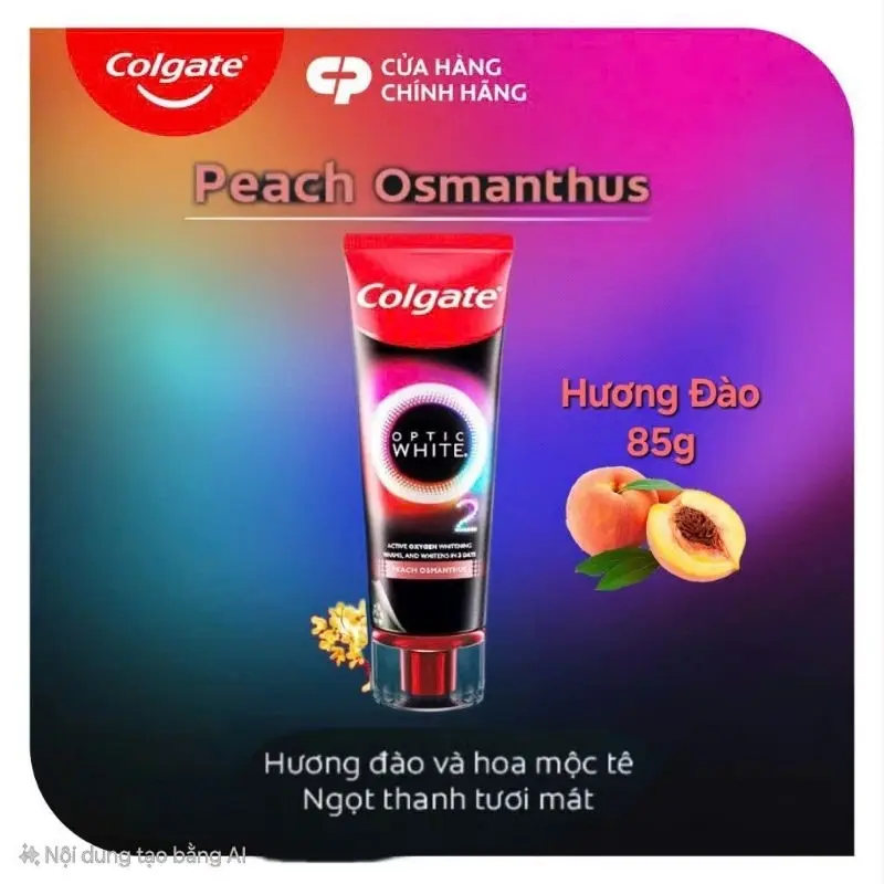 (KDR) Kem Đánh Răng Optic White O2 Colgate hỗ trợ trắng răng với Oxy Hoạt Tính 85g