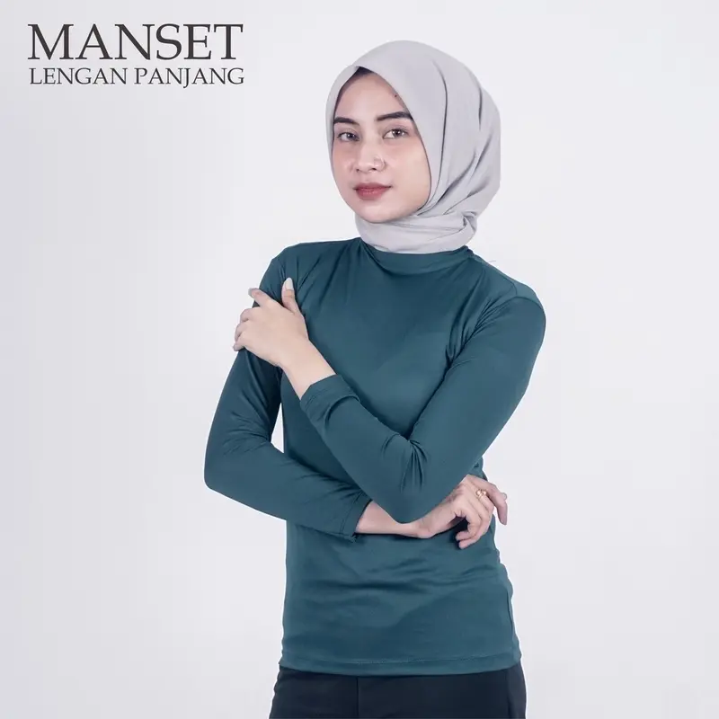 MANSET BAJU POLOS SPANDEK FIT HITAM TERMURAH WANITA MUSLIM 0