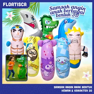 Floatisca Samsak Tinju Anak Boneka Tinju Mainan Tinju Anak 3D Bop Bags Pola Kartun