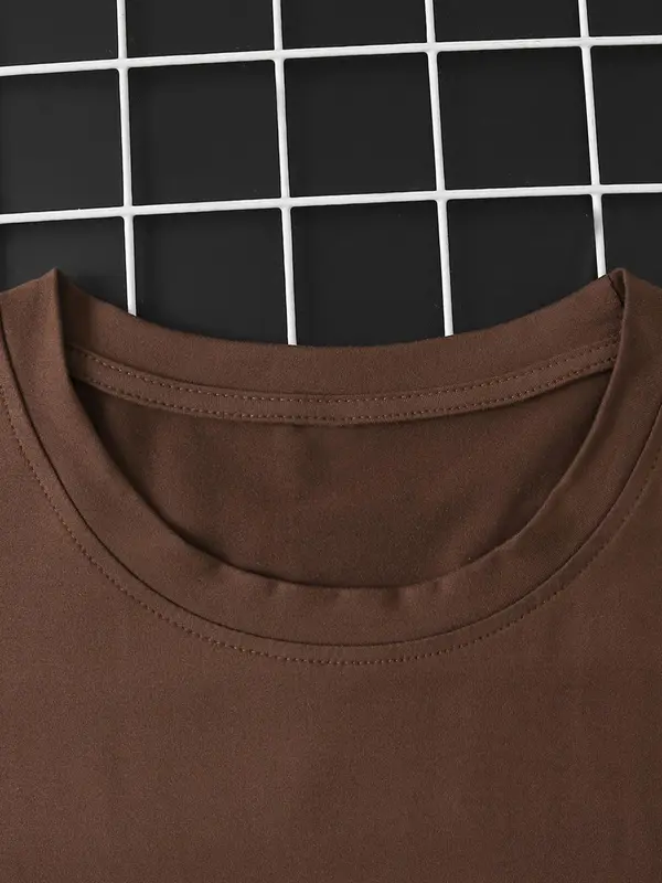 Men's Regular Fit Letter Print Round Neck Tee, Casual Short Sleeve Crew Neck T-shirt for Daily Wear, Fashion Men's Top for Summer 2