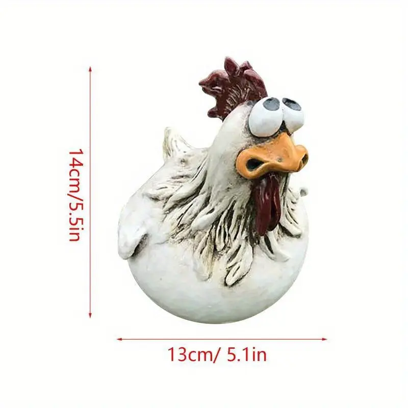 1pc New Funny Chicken Fence Decor Statues Resin Garden Farm Yard Chicken Hen Sculpture Art Craft Courtyard Housewarming Home Decoration
