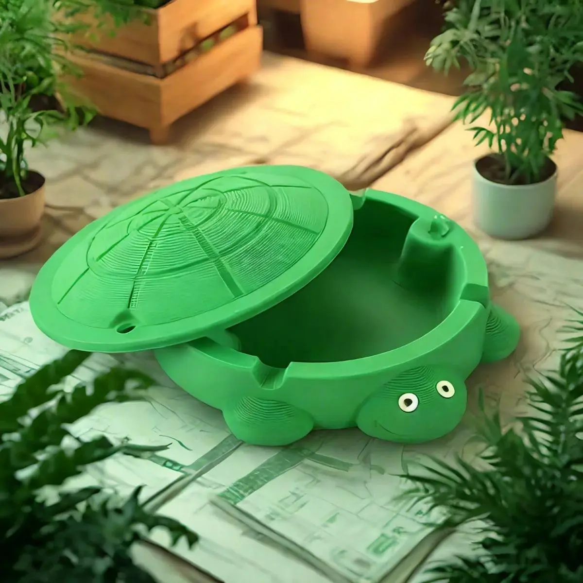 Turtle Design Storage Box, Cute Turtle Shaped Jewelry Ring Necklace Storage Box with Lid, Home Organizer for Living Room Bedroom Garden Decoration