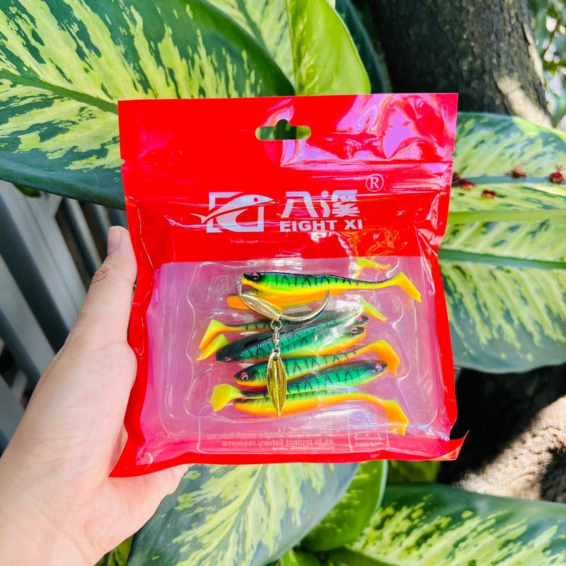  Mồi mềm NFF dài 7cm + Lưỡi Ar15 4cm tròn Bán thủ công - Mồi và lưỡi nặng 8gr Đi Câu Fishing Bắt Cá Câu Cá 