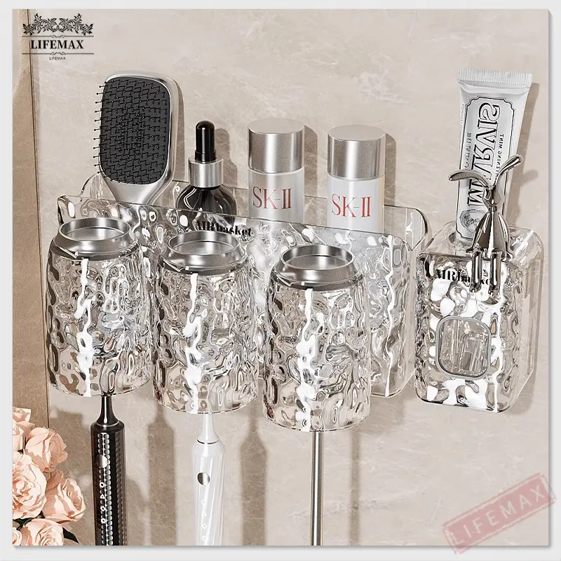[SG Seller] Glacier Toothbrush Holder/Wall-Mounted Toothbrush Holder/Mouthwash Cup Holder/Toothpaste Toothbrush Holder
