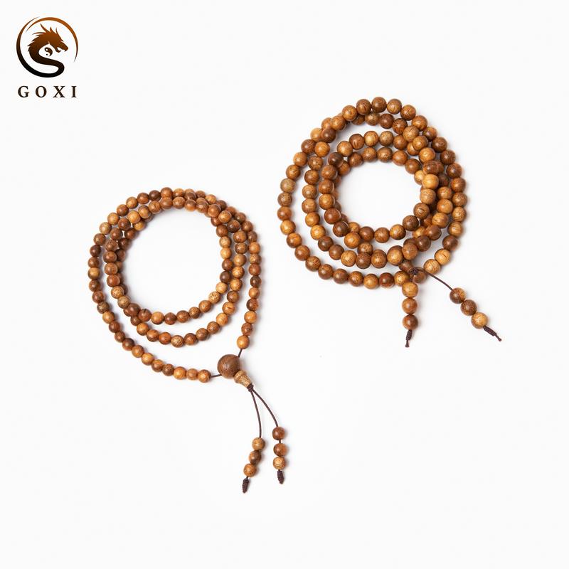 Tràng vòng tay gỗ trầm hương tốc cao cấp GOXI chính hãng, dây tràng trầm tốc 108 hạt phong thủy may mắn, Phụ Kiện sang trọng 7