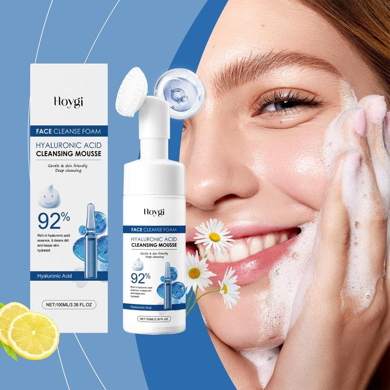 Hyaluronic Acid Cleansing Mousse, Gentle Cleansing & Moisturizing Facial Cleanser, Facial Skin Care Product for Women & Men 2