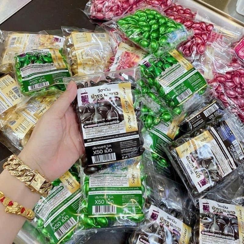 COMBO 50 VIÊN SERUM DƯỠNG TÓC THÁI LAN Nữ Chăm Sóc Tóc Women Mật Ong