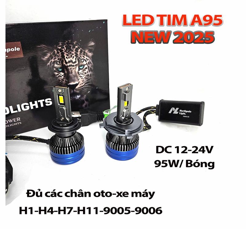 New 2025 Đèn Pha LED A95 nâng cấp A85,N30 ánh sáng trắng công suất 85-95W Không báo lỗi đồng hồ,đầy đủ các chân H4,H1,H11,H7 9005,9006 LẮP ĐẶT CHO OTO XE MÁY