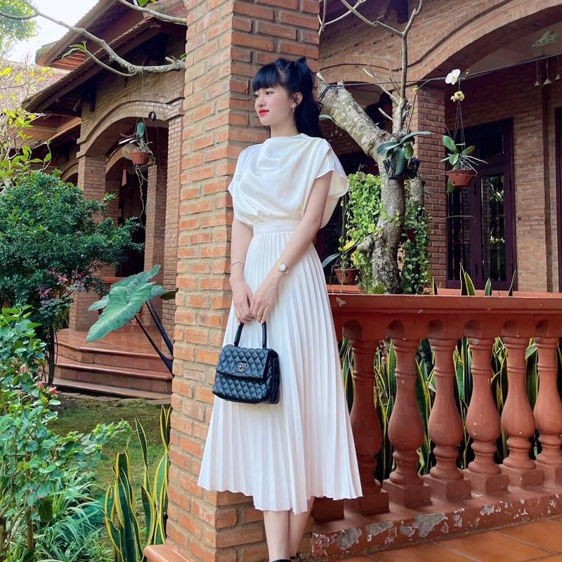 Áo lụa xếp vai 1