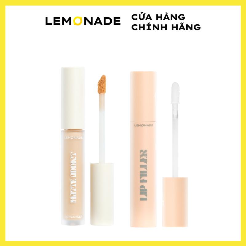 Combo 01 Kem che khuyết điểm Lemonade Matte Addict Concealer 3g và 01 Son lót đầy môi Lip Filler 4.5g