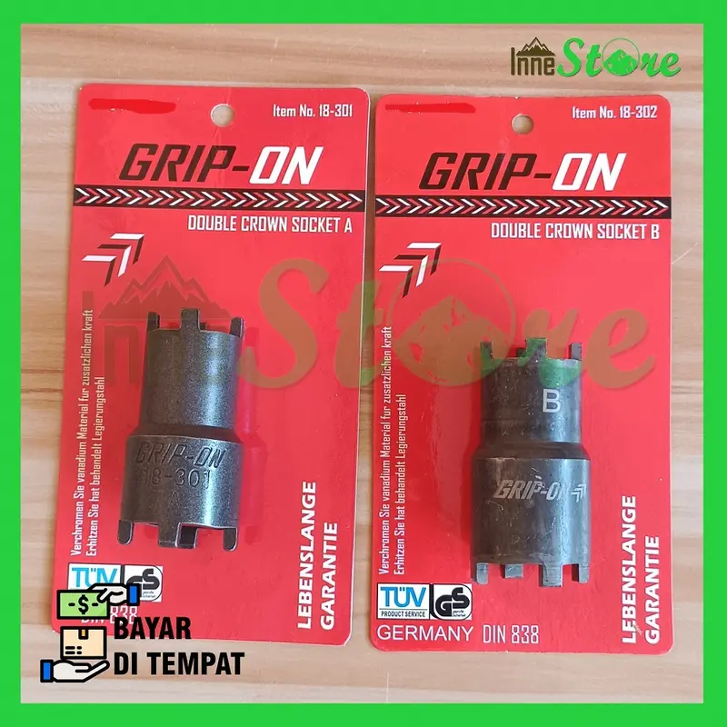 Kunci Mahkota Set 2 Pcs - Double Crown Socket Type A & Type B GRIP-ON 0