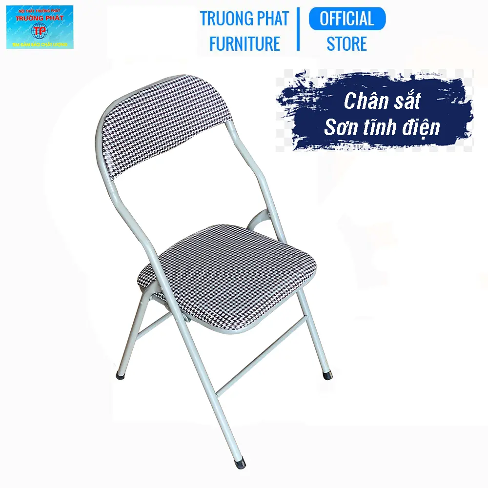 Ghế gấp văn phòng Trường Phát G01K, ghế xếp khung sắt sơn tĩnh điện, đệm tựa ghế bọc pvc êm ái, gấp gọn dễ dàng