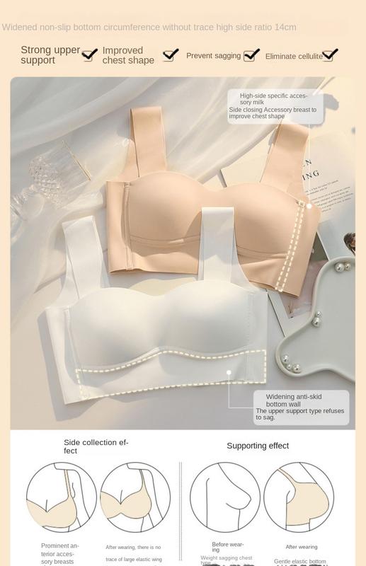 Product Introduction of Lightweight Breathable Underwear Women's Vest-Style Thin Wireless Small Chest Push up Breast Holding Anti-SAG Bra 6