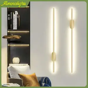 Lampu dinding kamar malam nordic tempel aesthetic hias ruang tamu LED tempel  lampu taman dinding modern wall moulding tidur vintage lampu tangga tidur meja hiasan minimalis tembok teras Strip Panjang