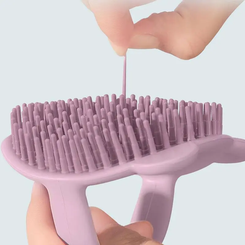 Bàn Chải Gội Đầu Bằng Silicon Mềm, Dành Cho Tắm Em Bé Và Trẻ Sơ Sinh, Máy Massage Da Đầu Cho Trẻ Em, Màu Trơn Thích Hợp Cho Bé Trai Và Bé Gái, Đồ Dùng Trẻ Em 5