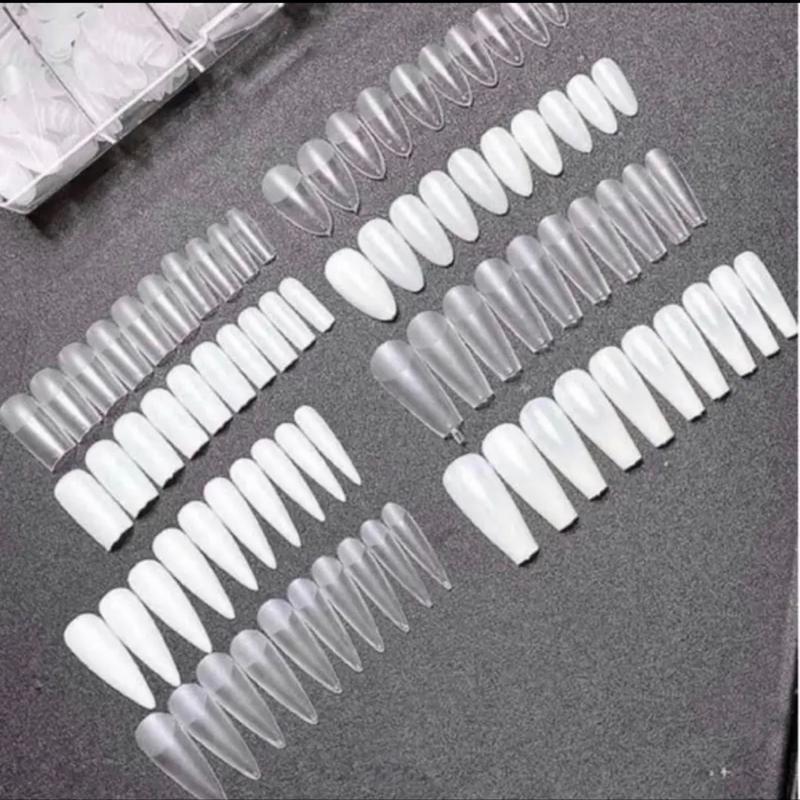 Móng úp HSM nhám đủ dáng hộp 500 cái Bền - Phom vuông form thang nhọn tròn và bầu